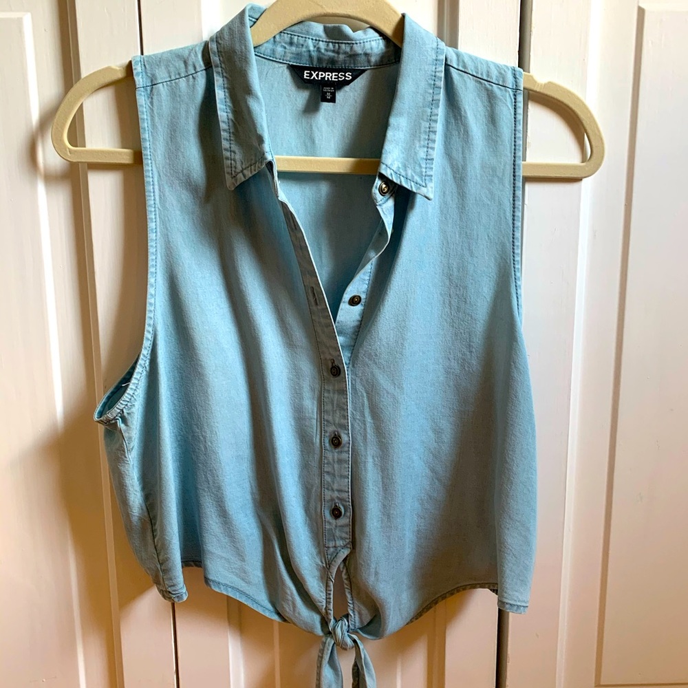 Express Chambray Crop Top